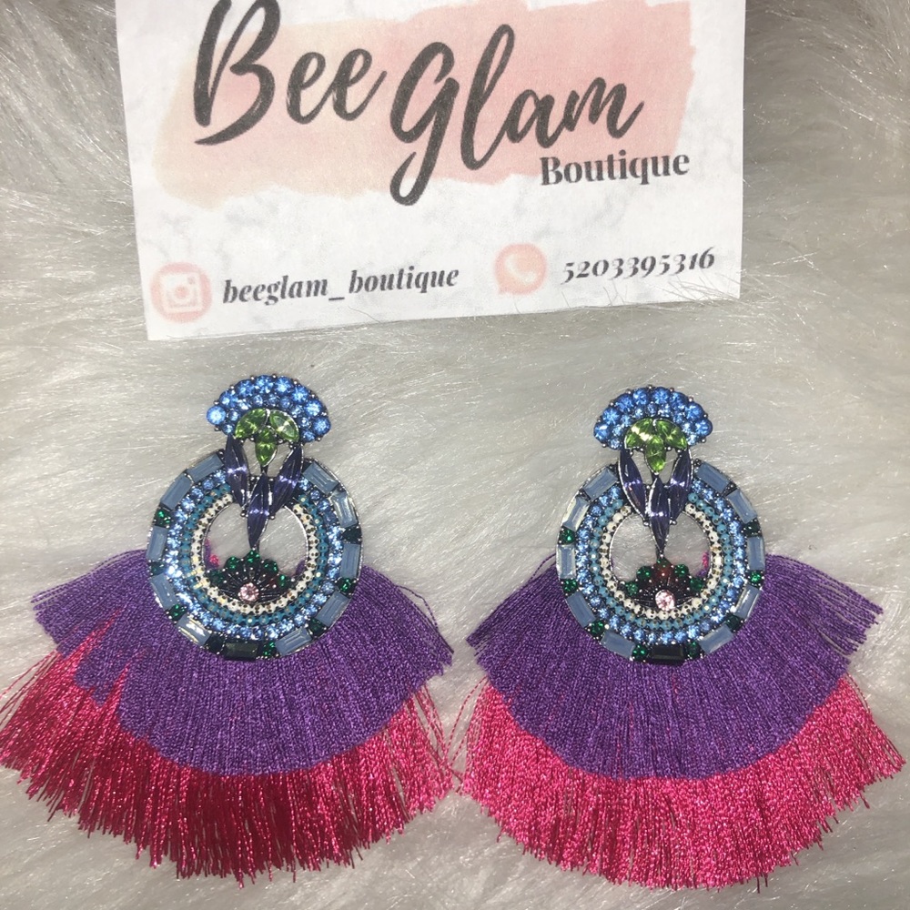 Earings Pint woth purple